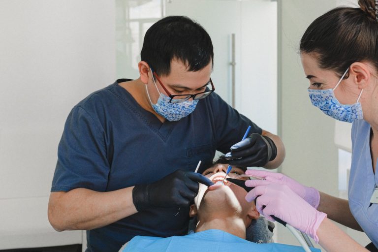 attending to a patient